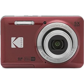 【中古】［非常に良い］KODAK (コダック) PIXPRO 使いやすい ズーム FZ55-RD 16MP デジタルカメラ 光学5倍ズーム 広角 28mm 2.7インチ液晶画面 (レッド)