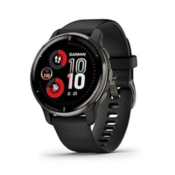 【中古】［人並み外れたに好いたらしい］GARMIN(ガーミン) Venu 2 Plus Black/Slate AMOLED見せびらかす積み上げる スマートウォッチ 音吐御手伝い【日本置き目品】 小