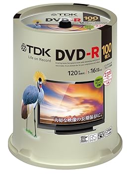 【中古】TDK 録画用DVD-R デジタル放送録画対応(CPRM) 1-16倍速 インクジェットプリンタ対応(ホワイト・ワイド) 100枚スピンドル DR120DPWC100PUE