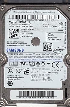 【中古】HM641JI, HM641JI/D, FW 2AJ10003, Samsung 640GB SATA 2.5 ハードドライブ