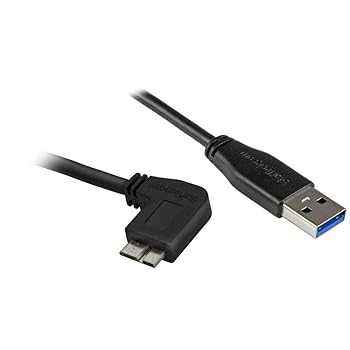 【中古】StarTech.com L型右向きMicro USB 3.0 スリムケーブル 2m USB3AU2MRS
