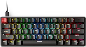 【中古】Glorious グロリアス GMMK1 キーボード 有線 コンパクト 60% LEDバックライト付き 英語配列 光る RGB ゲーミングキーボード タイプc USB Mechani