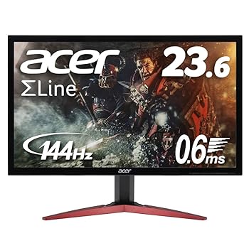 【中古】Acer ゲーミングモニター SigmaLine 23.6インチ KG241QAbiip 0.6ms(GTG) 144Hz TN FPS向き フルHD FreeSync HDMIx2 ブルーライト軽減
