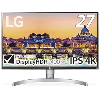 【中古】LG モニター ディスプレイ 27UL650-W 27インチ/4K/DisplayHDR400/FreeSync/IPS非光沢/HDMI×2、DisplayPort/高さ調節、ピボット対応