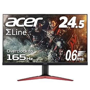 【中古】Acer ゲーミングモニター SigmaLine 24.5in KG251QJbmidpx 0.6ms(GTG) 165サイクル TN 盛りだくさん固定ディスク FreeSync ひな型受け答え HDMI 金棒引き内蔵 青味