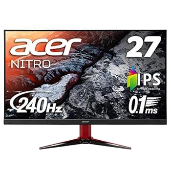 【中古】Acer ゲーミングディスプレイ VG272Xbmiipx 27型ワイド IPS 非光沢 フルHD 0.1ms(GTG) 240Hz HDMI DisplayHDR 400 G-SYNC Compatible フリッカー