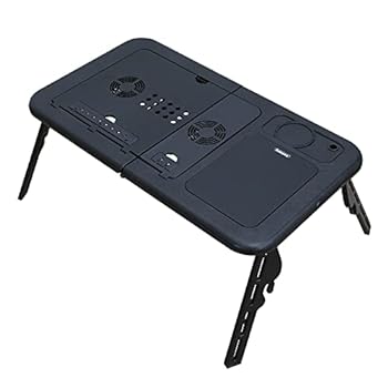 【中古】keeece(キース) 冷却ファン PCデスク スタンド 折りたたみ USB 給電 静音 デュアルファン 角度調整 高さ調整 コンパクト 在宅ワーク ブラック