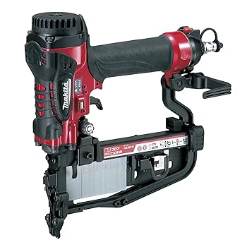 【中古】［人並み外れたに似つかわしい］マキタ(Makita) 高圧フロアタッカ エアダスタ付 4粍 赤 AT450HA