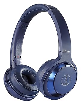 【中古】［非常に良い］オーディオテクニカ ATH-WS330BT BL ヘッドホン bluetooth ワイヤレスヘッドホン 重低音 SOLID BASS 最大70時間再生 ブルー ATH-WS330BT BL