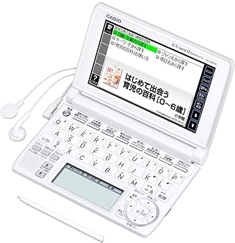 【中古】CASIO Ex-word 陰電子字引き XD-A6200WE 多字引き身寄り・実用模範例 ツインタッチパネル 音吐相応う 100コンテンツ Blanview(ブランビュー)色つや液晶積み上げる