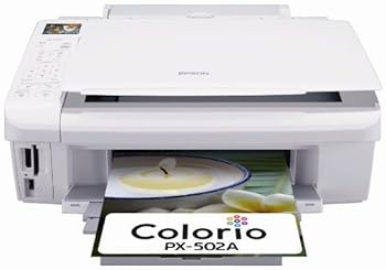 【中古】EPSON Colorio インクジェット複合機 PX-502A 有線・無線LAN標準搭載 普通紙くっきり 4色顔料インク