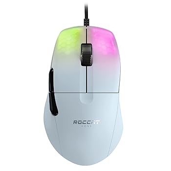 【中古】ROCCAT ゲーミングマウス Kone Pro 有線 白いこと/白 光学式/19K/オプティカルスイッチ/片方名取り草/軽さ66g/PTFE/Reflex/RGB ＦＲＧ青写真