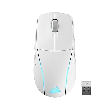 【中古】CORSAIR M75 WIRELESS 軽量 RGB ゲーミングマウス iCUE対応 FPS向け 89g 26000 DPI QUICKSTRIKE搭載 Bluetooth／SLIPSTREAMワイヤレス接続 ホワ