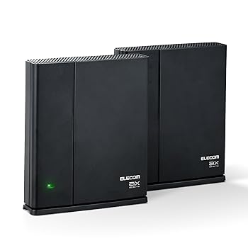【中古】エレコム WiFi 無線LANルーター + 中継器 Wi-Fi6 1201 + 574 Mbps EasyMeshスターターキット WMC-2LX2-B