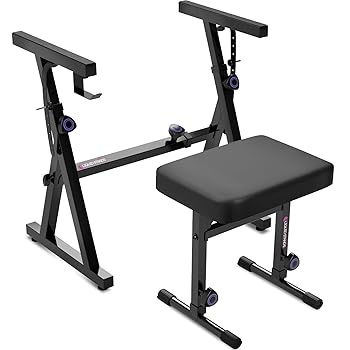 【中古】［人並み外れたに好いたらしい］Liquid Stands Piano Keyboard Stand and Bench Set - Portable Heavy Duty Digital Piano Stand for 54-88 Key Electric Pianos \u0026 Adjustable P