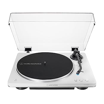 【中古】オーディオテクニカ AT-LP70XBT WS 無線電話 フルオートレコードプレーヤー Bluetooth相応う 軽銀アロイダイキャスト VM 型薬莢