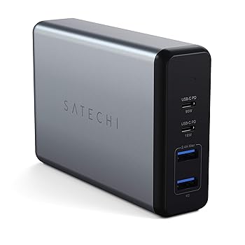 【中古】Satechi 108W Pro USB-C PD デスクトップ チャージャー 2 USB-C PD & 2 USB-Aポート PSE 急速充電 (MacBook Pro, MacBook Air 2018以降, iPad Pr