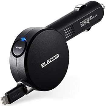 【中古】［非常に良い］エレコム カーチャージャー シガーソケット 12W Lightningケーブル一体 ライトニング 90cm 【 iPhone 13 / 12 / SE (第2世代) 対応 】 ブラック｜スカーレット2021