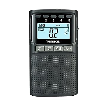【中古】WINTECH 防災機能付きワンセグ/AM/FMポータブルデジタルラジオ EMR-701TV ブラック