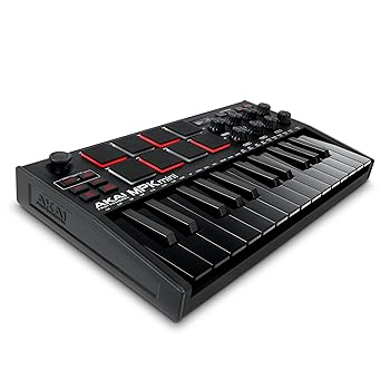 【中古】Akai Professional USB MIDIキーボードコントローラー 25鍵 ベロシティ対応 8個のバックライト付きドラムパッド 8個のノブ Native Instrumentsサ｜スカーレット2021