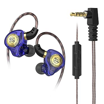 【中古】FEDAI X1 カナル型イヤホン 11mm 移動コイルユニット ヘッドフォン HiFiイヤホン 3.5mmプラグインイヤー式有線イヤホン (マイク付きブルー)