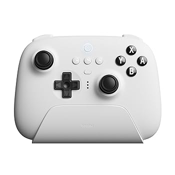 【中古】8bitdo ultimate 充電ドックを備えたBluetoothコントローラー、スイッチ用のワイヤレスプロコントローラー、Windows、およびsteam Deck (White)｜スカーレット2021