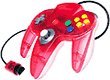 【中古】コントローラーBrosクリアレッドN64