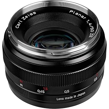 【中古】Zeiss Classic Planar ZE T 1.4/50 標準尺度写真機水晶体 Canon EFマウント SLR/DSLR写真機用 黒いこと (1677817)