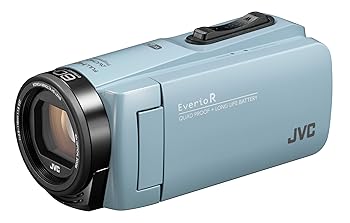 【中古】JVCケンウッド JVCKENWOOD ビデオカメラ Everio R 防水 防塵 Wi-Fi 64GB内蔵メモリー サックスブルー GZ-RX680-A