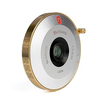 【中古】［非常に良い］七工匠 7Artisans 35mm F5.6 ボディキャップレンズ Mマウント ライカM (シルバー x ゴールド) レンズ パンケーキレンズ 単焦点レンズ フルサイズ｜スカーレット2021