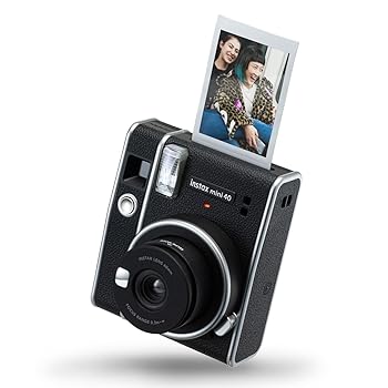 【中古】富士フイルム インスタントフィルムカメラ Instax Mini 40 黒いこと パウダーコンパクト