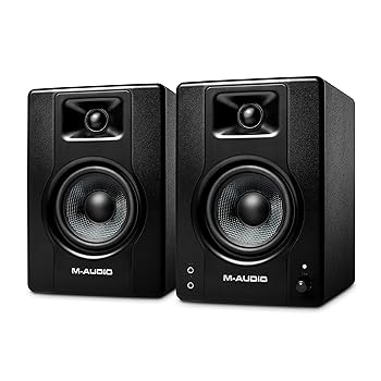 【中古】M-Audio モニタースピーカー 大型アクティブスピーカー pc スピーカー ゲーミング 音楽制作 RCA入力端子 L/Rペア 120W 4インチ BX4｜スカーレット2021