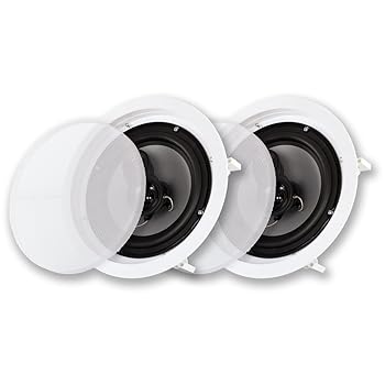 【中古】Acoustic Audio CSic83 天井用 8インチ スピーカー ペア 3ウェイ ホームシアタースピーカー