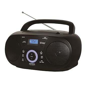 【中古】［非常に良い］電響社(Denkyosha) ゼピール CDラジオ ワイドFM対応 横型 乾電池/コンセント式 ハンドル付 DCR-WS210-BK