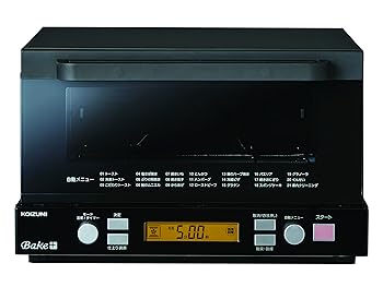 【中古】コイズミ トースター スモークトースター コンベクションオーブン 燻製 自動調理 20種類 4枚焼き レシピブック付き ブラック KCG-1202/K