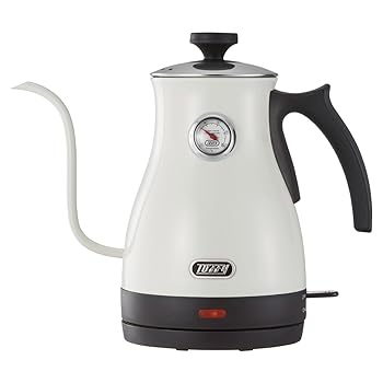 【中古】［非常に良い］【Toffy/トフィー】 温度計付き電気ケトル K-KT3 (アッシュホワイト) 適温 コーヒードリップ ハンドドリップ 空焚き防止 グースネック注ぎ口 レ