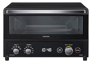 【中古】［非常に良い］東芝(TOSHIBA) トースター オーブントースター 4枚焼き 温度調節機能付き 角皿付き 自動メニュー タイマー30分 ブラック HTR-R8(K)
