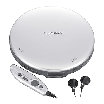 【中古】［非常に良い］オーム電機AudioComm ポータブルCDプレーヤー 乾電池 AC電源 音飛び防止 プログラム再生 リピート再生 リモコン付き ステレオイヤホン付き シル