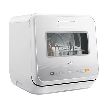 【中古】コンフィー COMFEE' 食洗機 IOT遠隔操作 1-3人用 食器洗い乾燥機 熱風乾燥 工事不要 2WAY給水 分岐水栓対応 追加乾燥 75℃高温洗浄 タイマー搭載