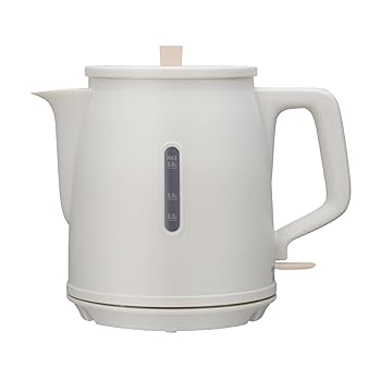 【中古】［非常に良い］ドリテック(dretec) 急須型 電気ケトル 0.8L 1100W ハイパワー おしゃれ 和風 レトロ 自動電源オフ 空焚き防止 生成色(きなりいろ) ホワイト ポ