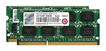 【中古】Transcend ノートPC用メモリ PC3-12800 DDR3 1600 8GB 1.5V 204pin SO-DIMM Kit (4GB×2pcs) (無期限保証) JM1600KSN-8GK