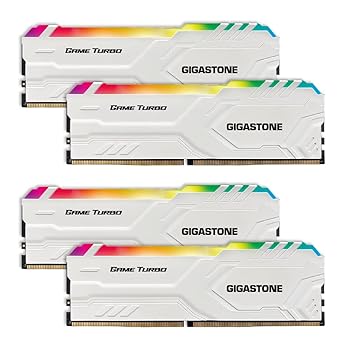 【中古】【発光型 DDR4】GIGASTONE Game TURBO 8GBx4枚 (32GB Kit) DDR4 3200MHz PC4-25600 CL 16-18-18-40 Intel XMP 2.0 AMD Ryzen 1.35V UDIMM 288 ピ