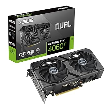 【中古】ASUS Dual GeForce RTX? 4060 Ti EVO OCエディション 8GB GDDR6 (PCIe 4.0、8GB GDDR6、DLSS 3、HDMI 2.1a、DisplayPort 1.4a、Axial-techファ