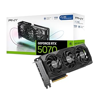 【中古】PNY GeFORCE RTX 5070 12GB Overclocked TripleFan グラフィックスボード VCG507012TFXPB1-O VD9083|スカーレット2021