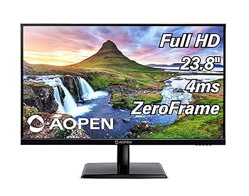 【中古】AOPEN 24CH2Y bix 23.8インチ フルHD (1920 x 1080) IPSモニター 75Hz 4ms(HDMI & VGAポートx1) ブラック