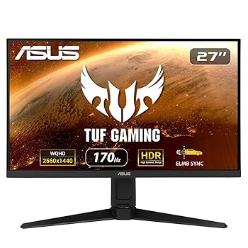 【中古】ASUS ゲーミングモニター TUF Gaming VG27AQL1A 27in/WQHD/IPS/170サイクル/1ms/HDR/なおなお書き5/NVIDIA ULMB/DP HDMIx2/国内定まり品