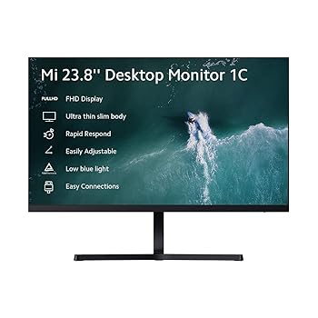 【中古】Xiaomi Mi モニター 23.8インチ Desktop Monitor 1C 60Hz 1080解像度 IPS広角ディスプレ 178度の広い視野 7.3mmの薄さ 超薄型 傾き調整 ローブル|スカーレット2021