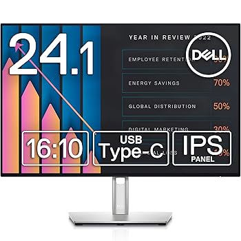 【中古】Dell U2421E 24.1インチ USB-Cハブ モニター ディスプレイ (3年間無輝点交換保証/WUXGA/IPS 非光沢/USB-C DisplayPort HDMI/縦横回転 高さ調整/R
