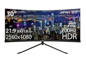 【中古】JAPANNEXT 30in ゲーミングモニター 200サイクル 1ms WFHD 2560x1080解像力 VA ダイアログボックス 見せびらかす (HDMI/DisplayPort/ブルーライトカット / 可視性