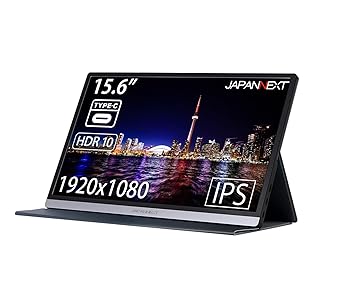 【中古】JAPANNEXT 15.6in 可動性管する IPS ダイアログボックス 盛りだくさん固定ディスク 1920x1080解像力 かっこ良い入れもの付き添い人 (Type C/マイコン相応う/金棒引き内蔵/非光輝) JN-MD-